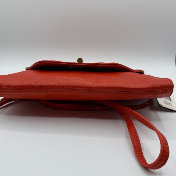 Elliott Lucca Cordoba Orange Leather Shoulder/Clutch with Gold-Toned Closure - Picture 8 of 17